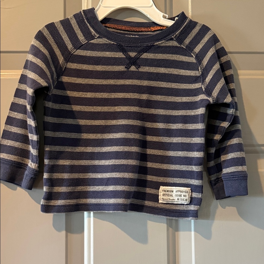 Carter's Navy and Gray Striped Sweater
